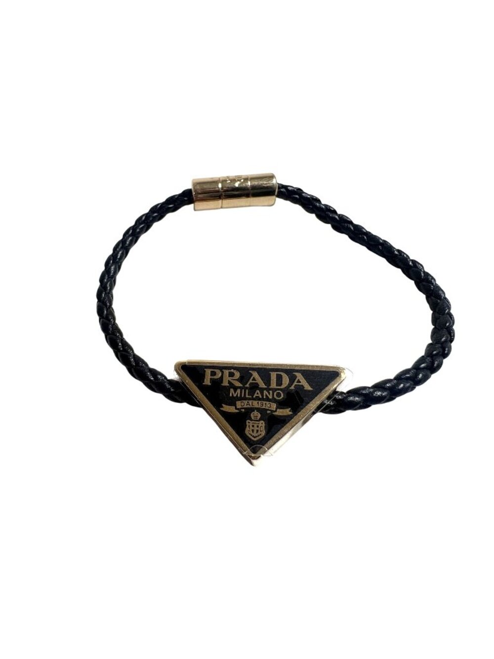 Prada Braided Nappa Leather Bracelet in Nero